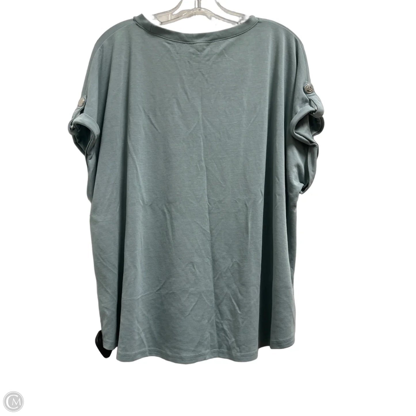 Top Short Sleeve Basic By Cable And Gauge In Blue, Size: 1x