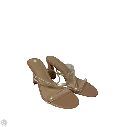 Sandals Heels Block By Apt 9 In Clear, Size: 7
