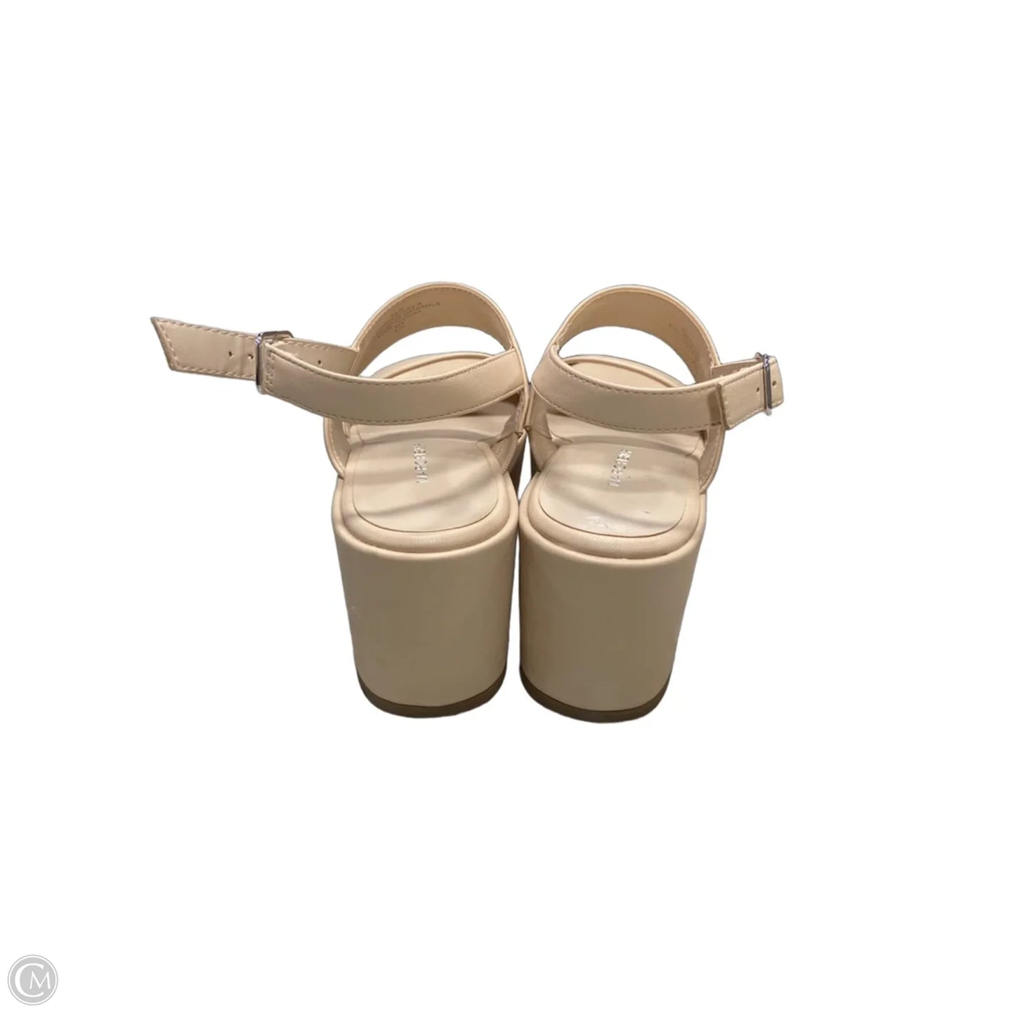 Sandals Heels Platform By Mark Fisher In Beige, Size: 5.5