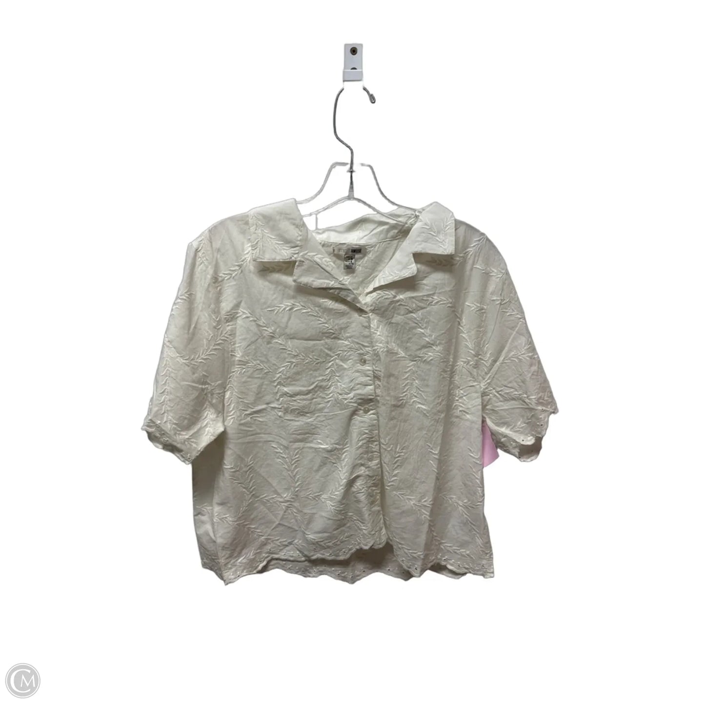Top Short Sleeve By Clothes Mentor In Cream, Size: S