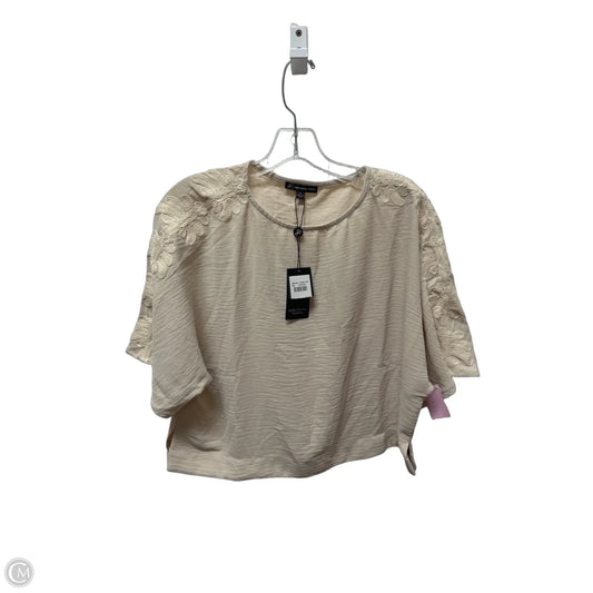 Top Short Sleeve By Adrianna Papell In Beige, Size: S