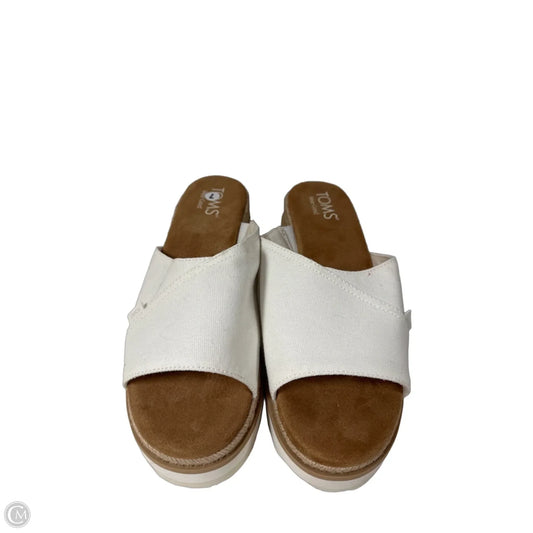 Sandals Heels Wedge By Toms In White, Size: 7