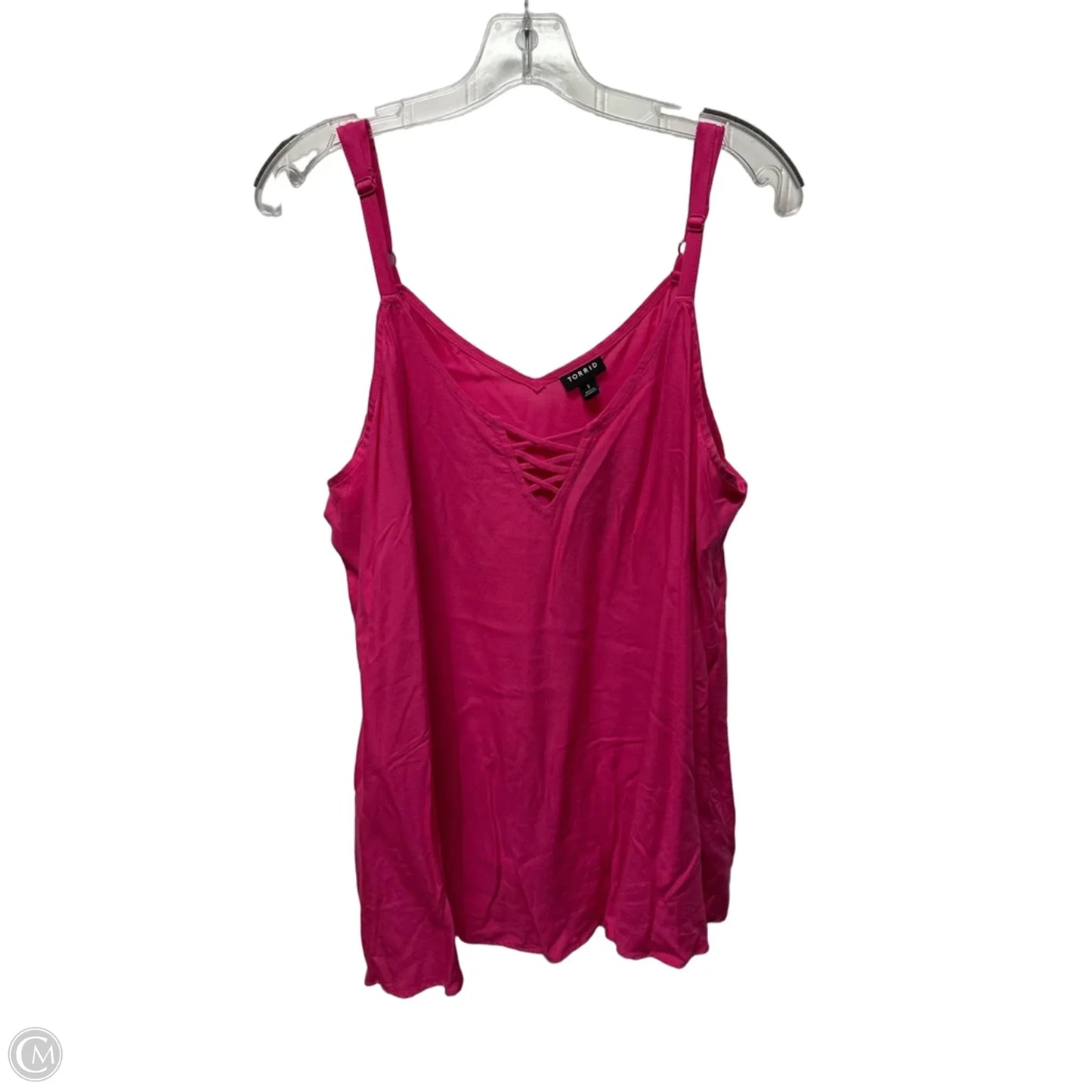 Top Sleeveless By Torrid In Pink, Size: 1x