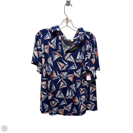 Top Short Sleeve By Clothes Mentor In Blue, Size: 1x