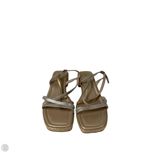 Sandals Heels Wedge By Donald Pliner In Gold & Silver, Size: 8.5