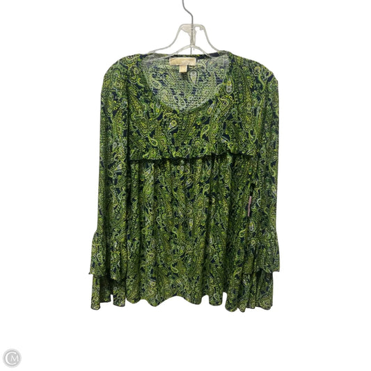 Top Long Sleeve By Michael By Michael Kors In Blue & Green, Size: Xl