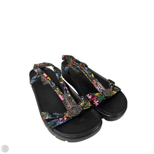 Sandals Flats By Alegria In Floral Print, Size: 7.5