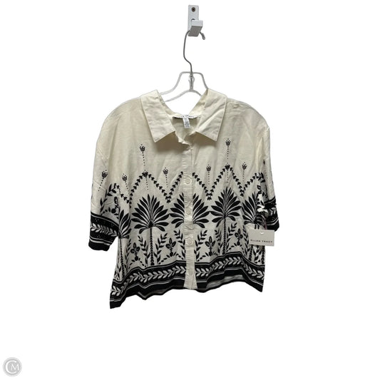 Top Short Sleeve By Ellen Tracy In Black & Cream, Size: L