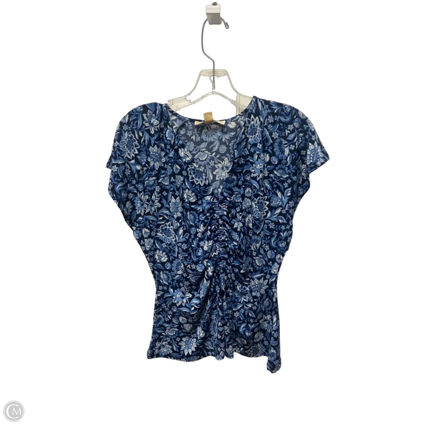 Top Short Sleeve By Michael By Michael Kors In Blue & White, Size: L