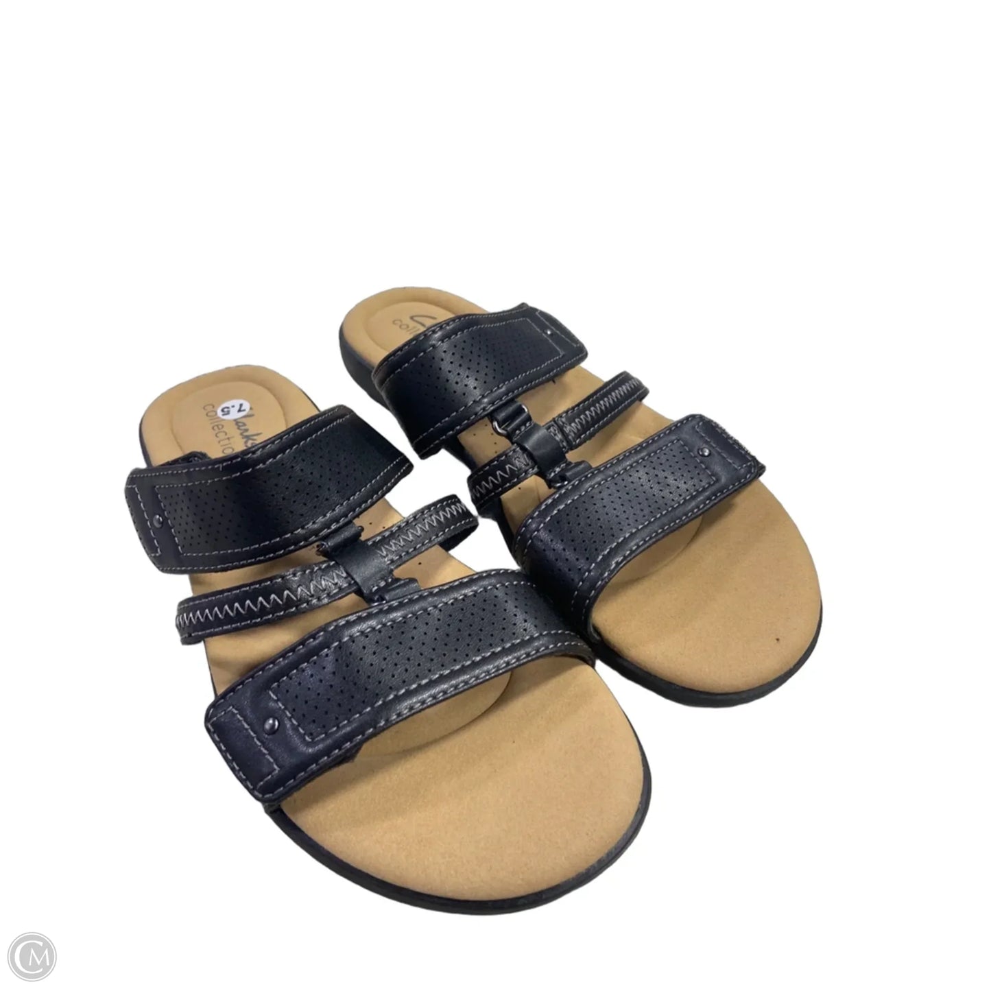 Sandals Flats By Clarks In Black, Size: 7.5