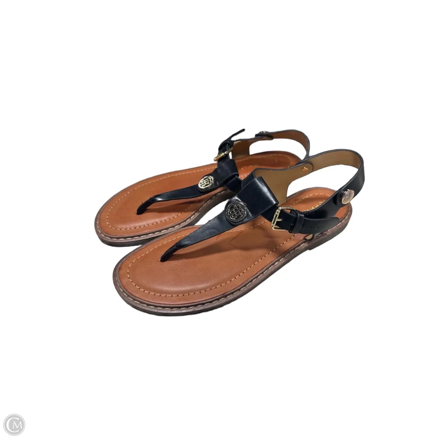 Sandals Flats By Tommy Hilfiger In Black, Size: 7.5