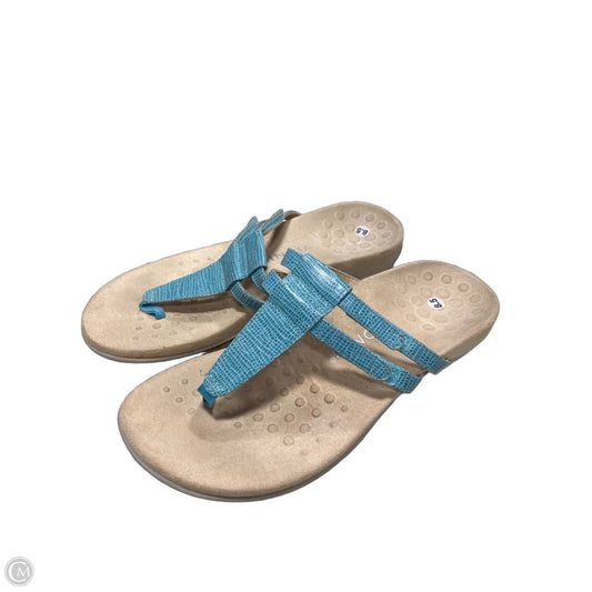 Sandals Flats By Vionic In Blue, Size: 8.5