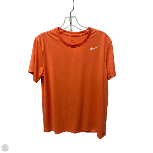 Athletic Top Short Sleeve By Nike In Orange, Size: L