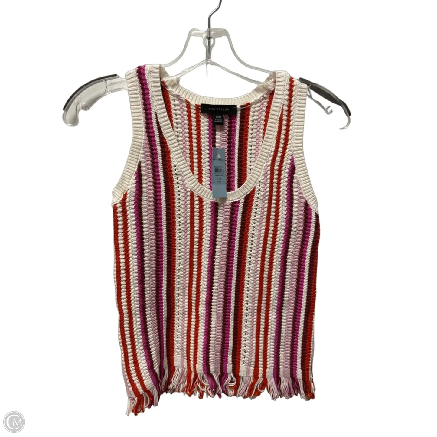 Top Sleeveless By Ann Taylor In Striped Pattern, Size: Xsp