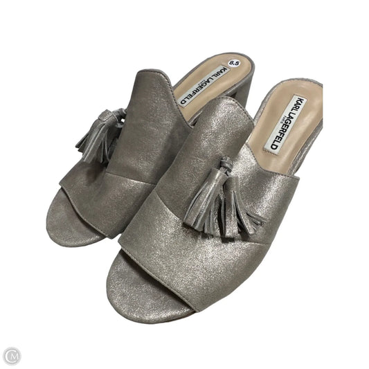 Sandals Designer By Karl Lagerfeld In Gold, Size: 8.5