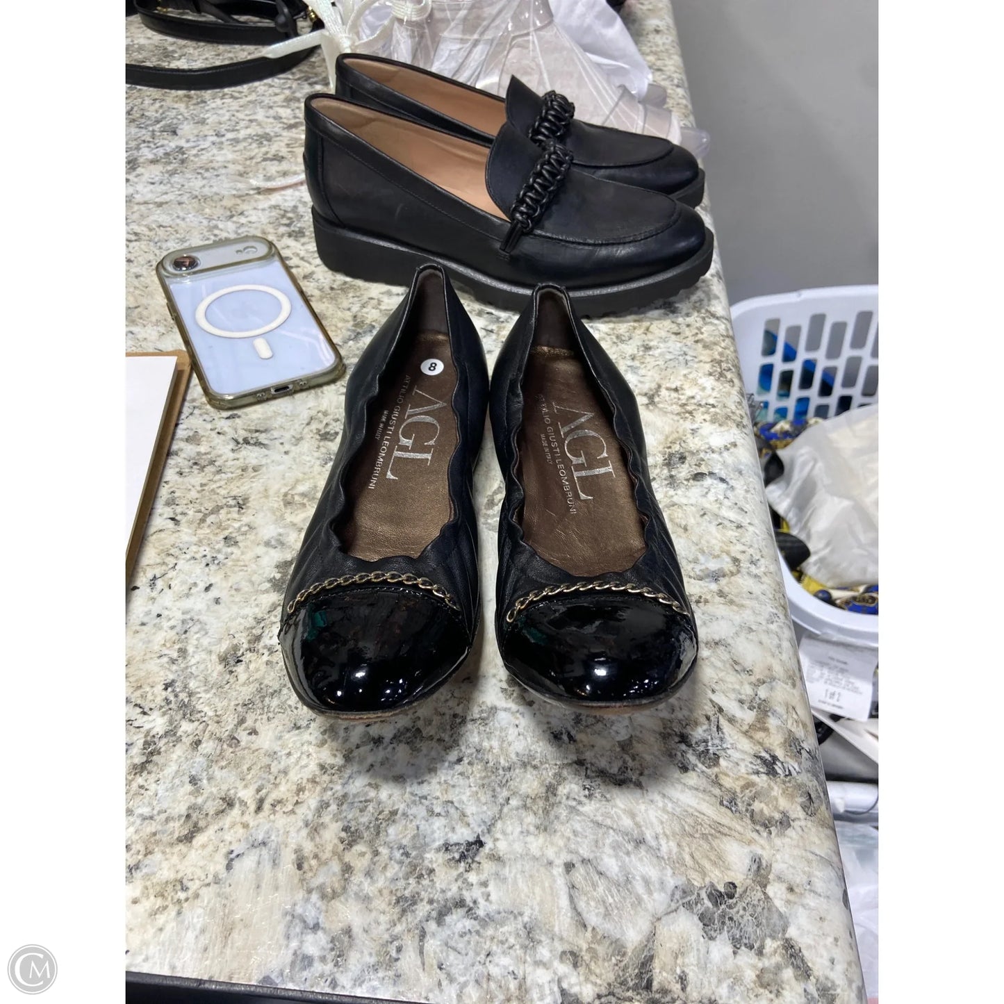 Shoes Flats By Agl In Black, Size: 8
