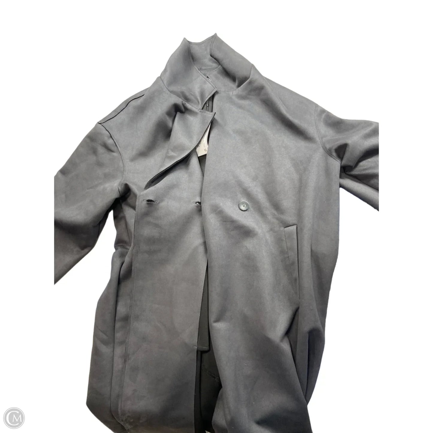 Coat Trench Coat By Primark In Grey, Size: M