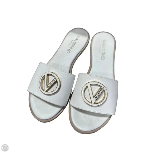 Sandals Luxury Designer By Valentino-garavani In White, Size: 8.5