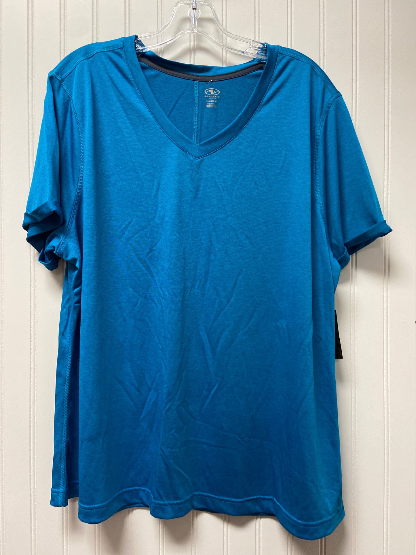Blue Athletic Top Short Sleeve Athletic Works, Size 3x