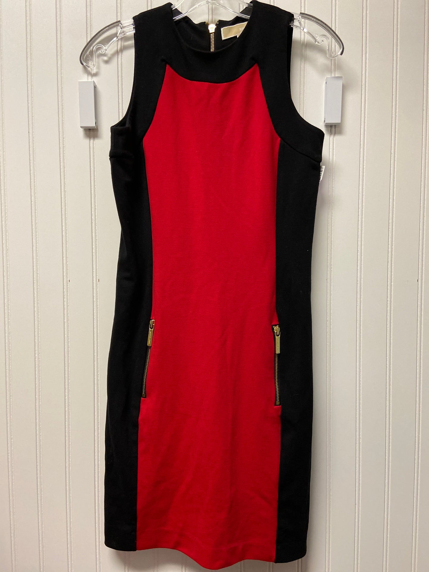 Black & Red Dress Casual Midi Michael By Michael Kors, Size S