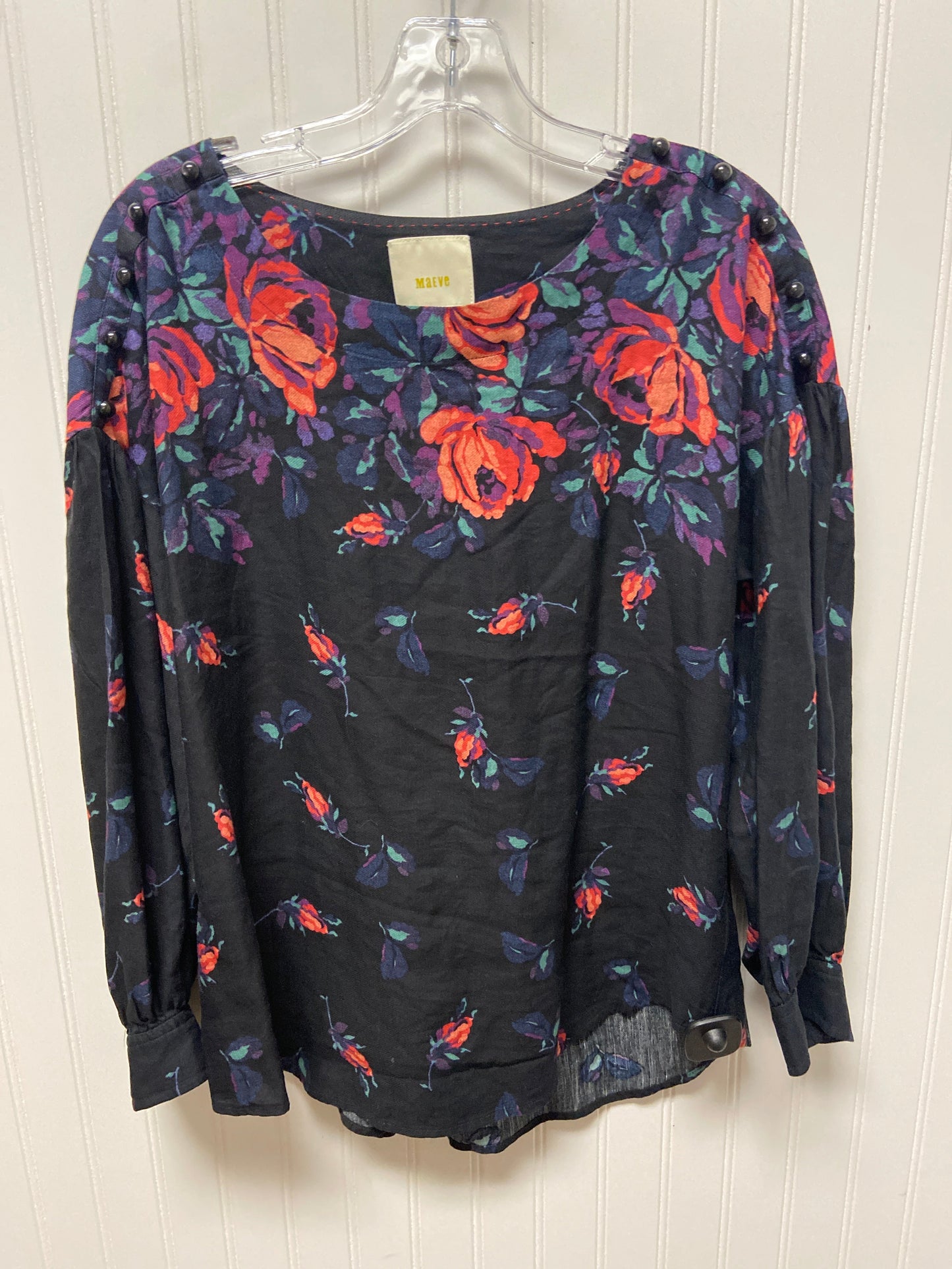 Black Blouse Long Sleeve Maeve, Size S