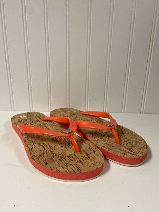 Orange Sandals Flats Nine West, Size 7