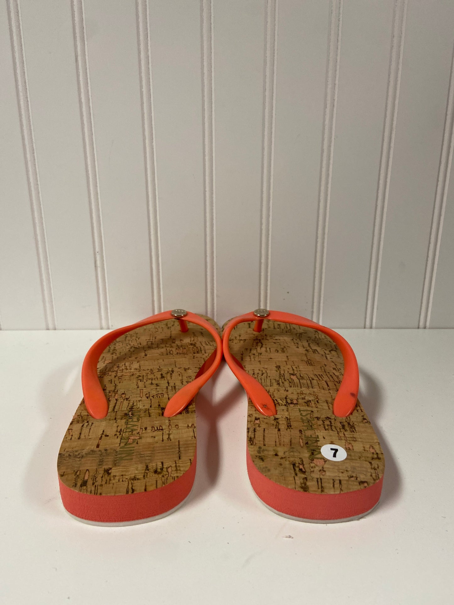 Orange Sandals Flats Nine West, Size 7