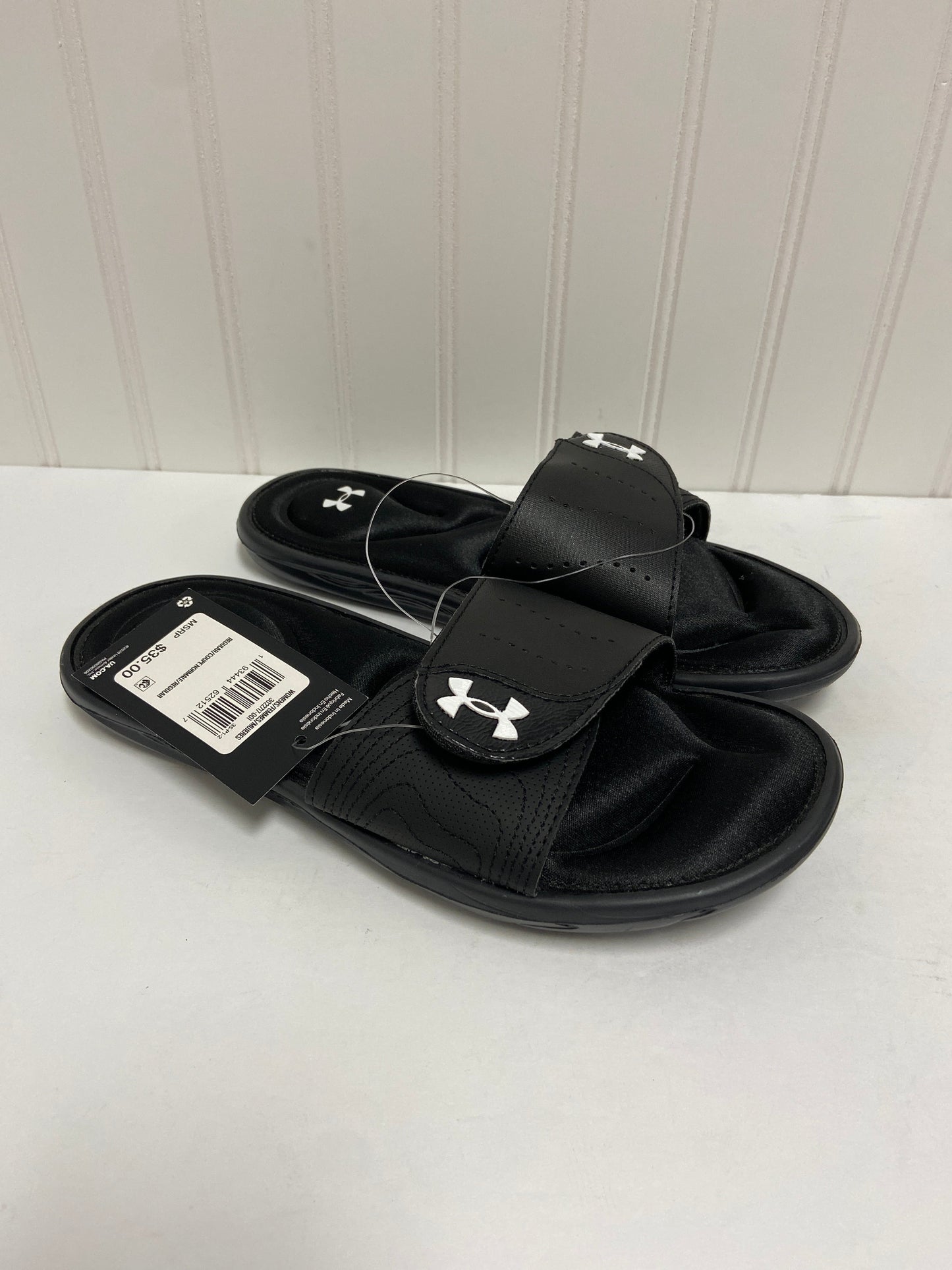 Black Sandals Flats Under Armour, Size 8