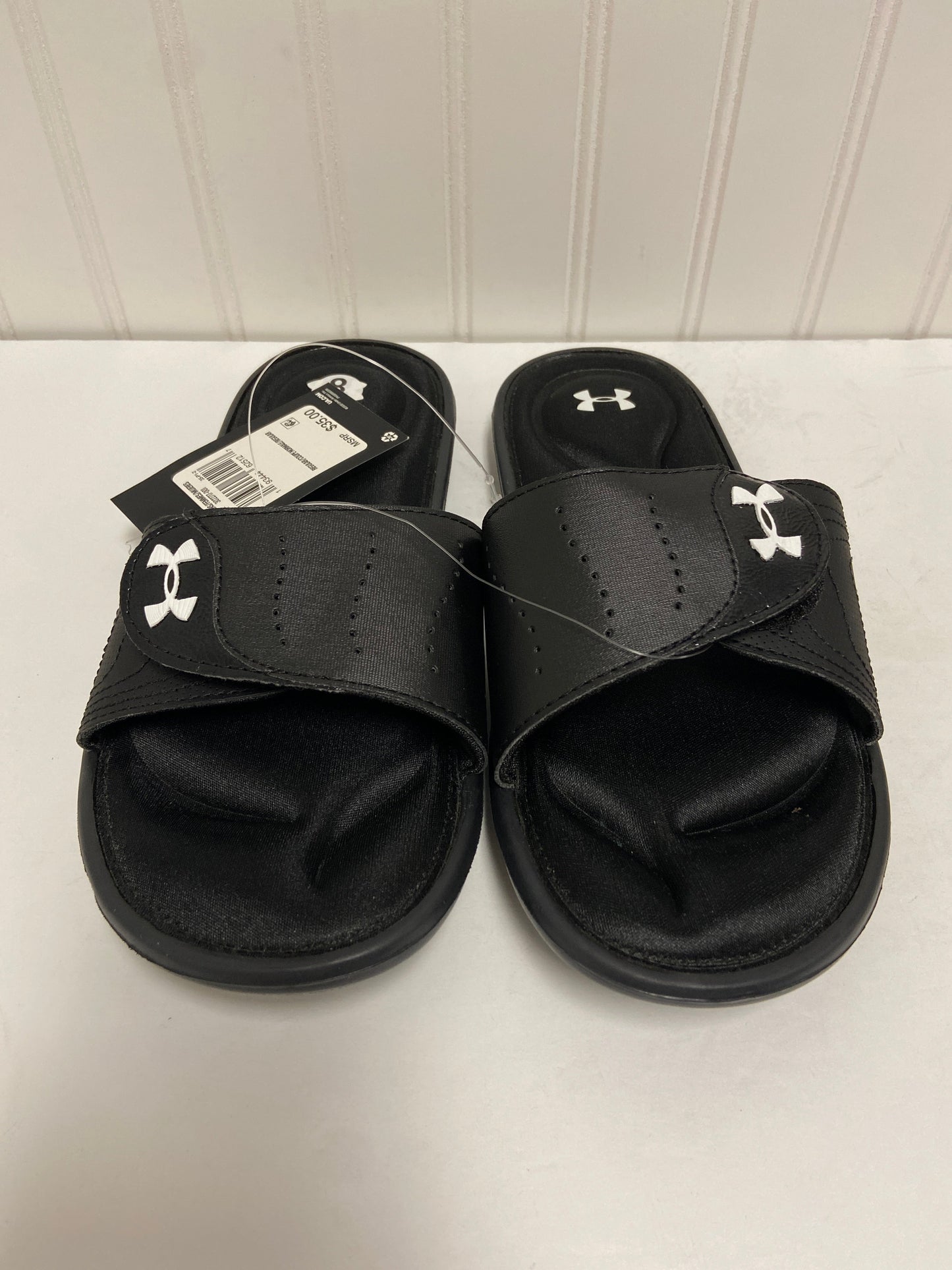 Black Sandals Flats Under Armour, Size 8