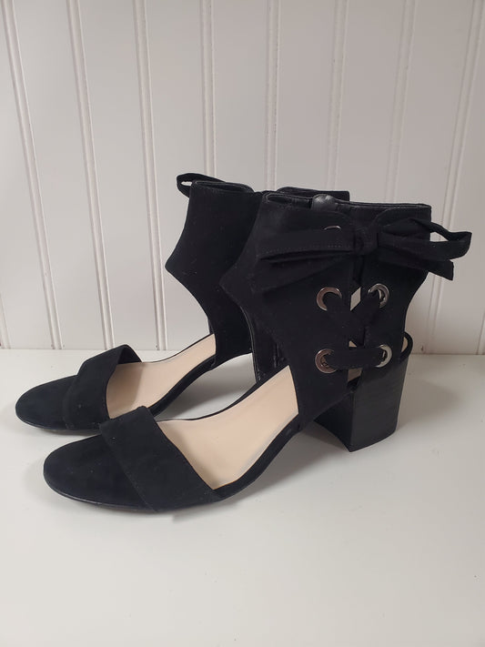 Sandals Heels Block By Nine West In Black, Size: 9