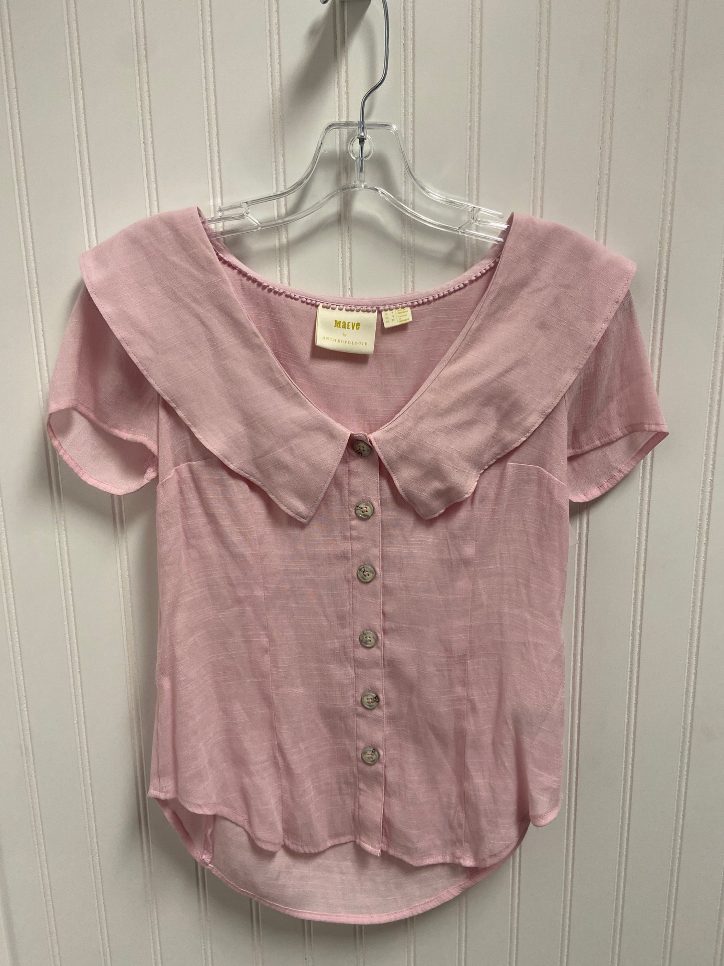 Blouse Short Sleeve By Maeve In Pink, Size: Xs