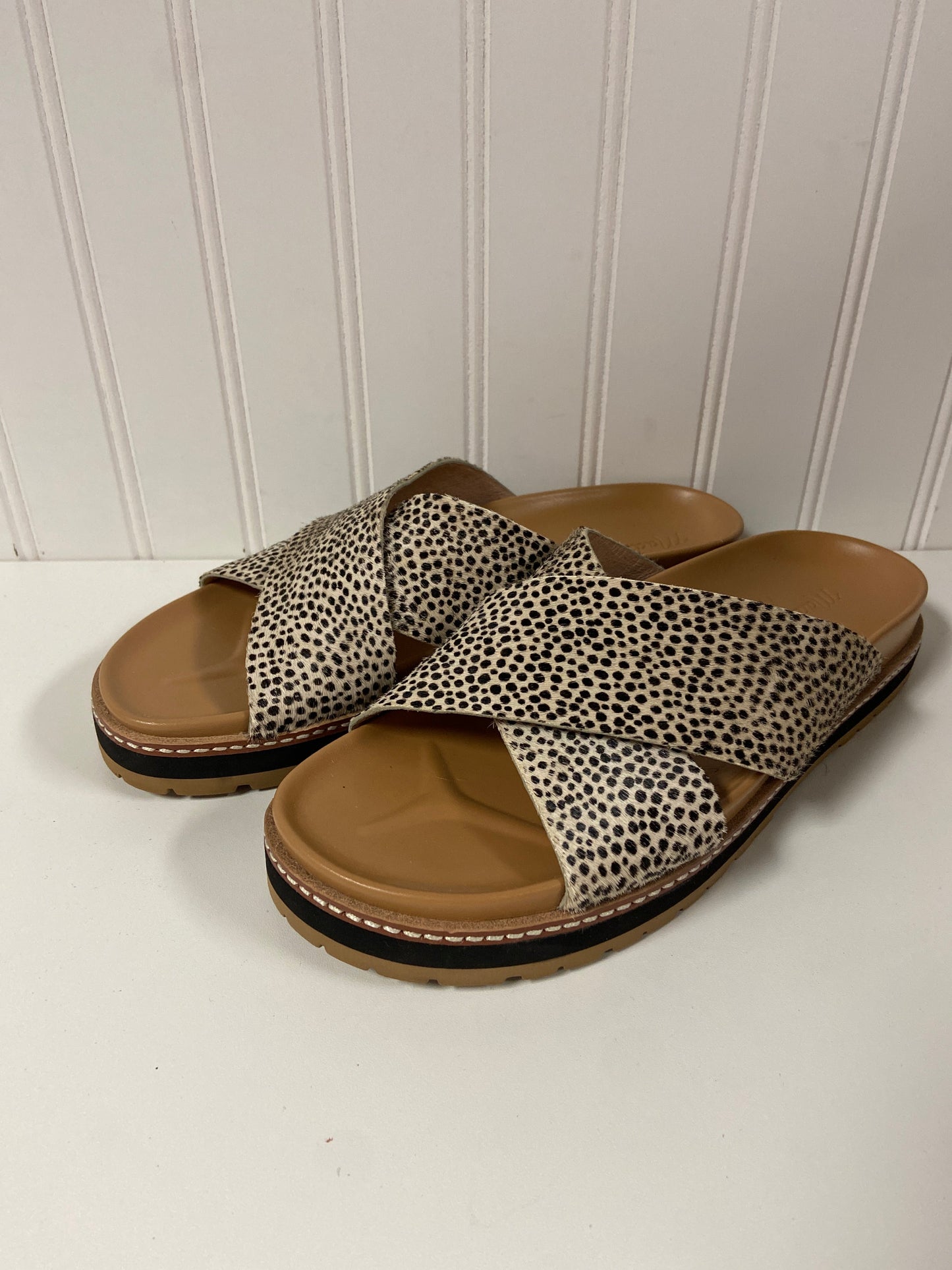 Sandals Flats By Madewell In Animal Print, Size: 8