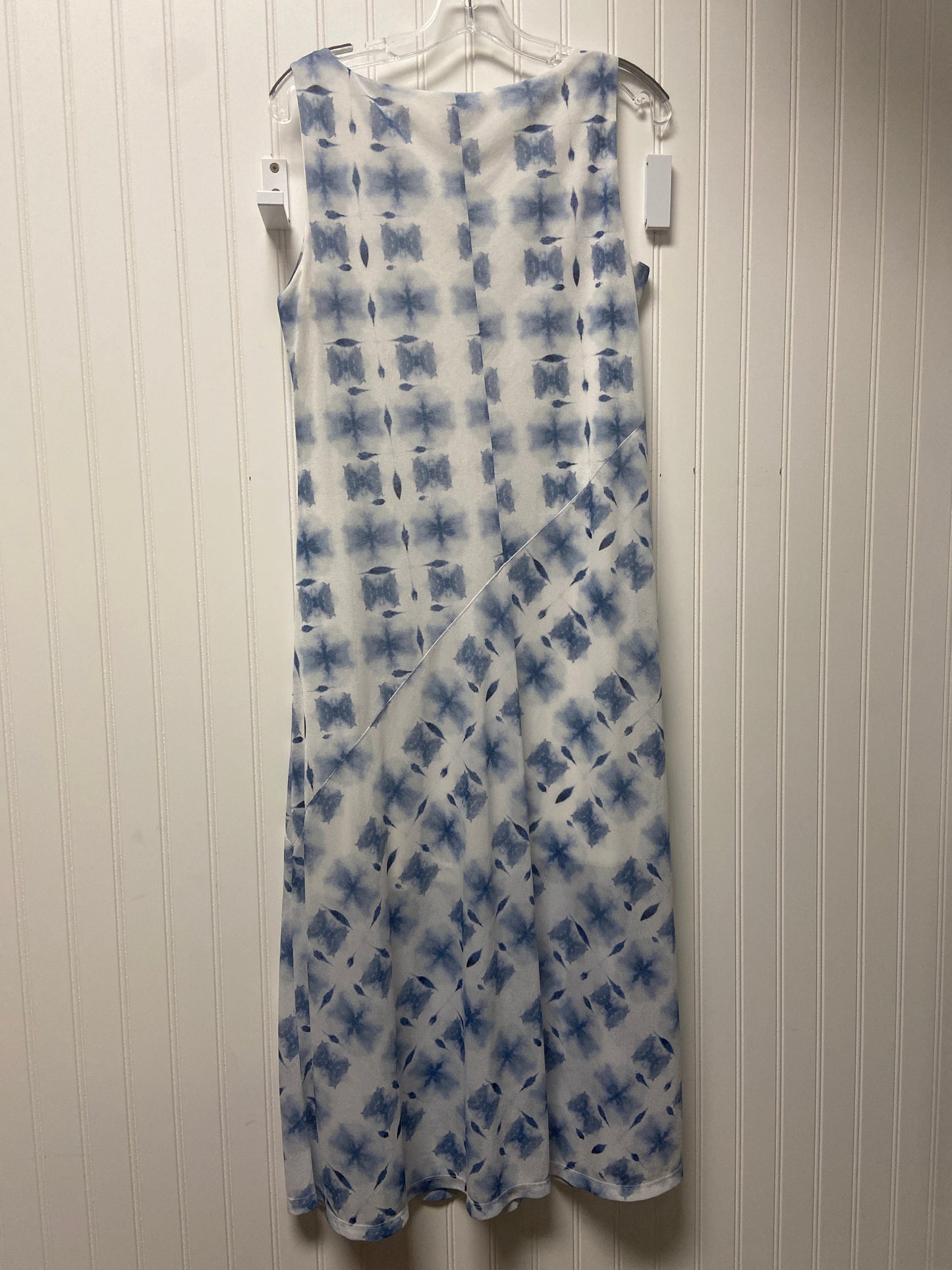 Dress Casual Maxi By Chicos In Blue & White, Size: M