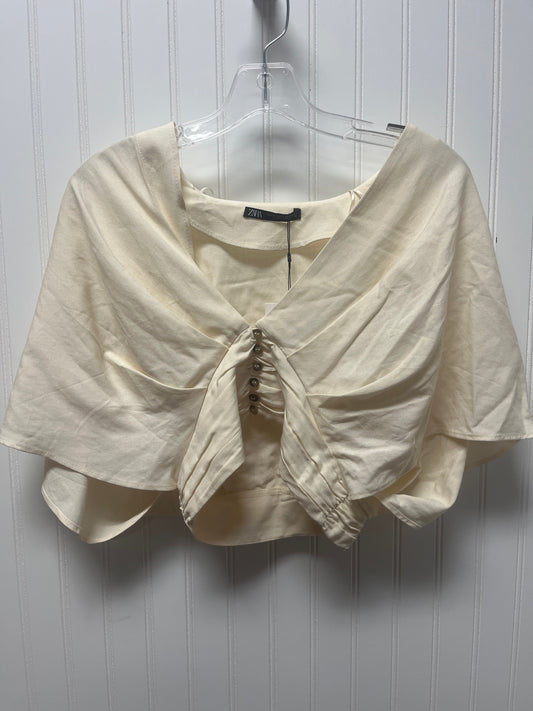 Top Short Sleeve By Zara In Cream, Size: Xs