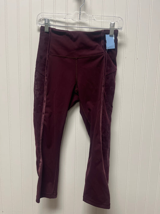 Athletic Capris By Lululemon In Maroon, Size: S