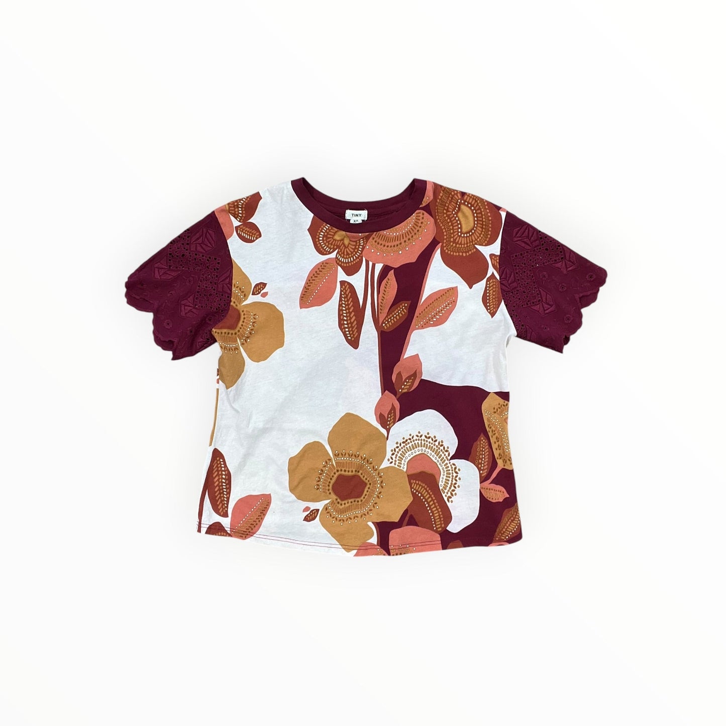 Top Ls By Tiny In Cream & Red, Size:Xs