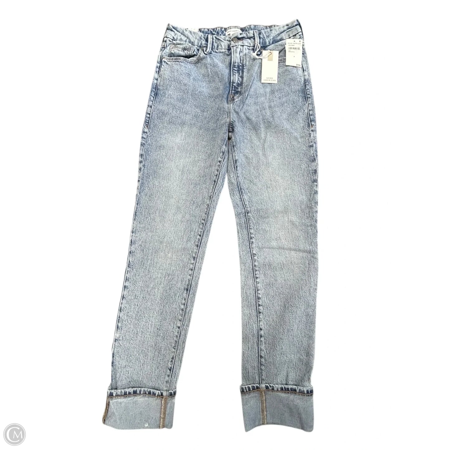 Jeans Straight By Good American In Blue Denim, Size: 8