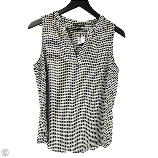 Top Sleeveless By Adrianna Papell In Black & White, Size: M
