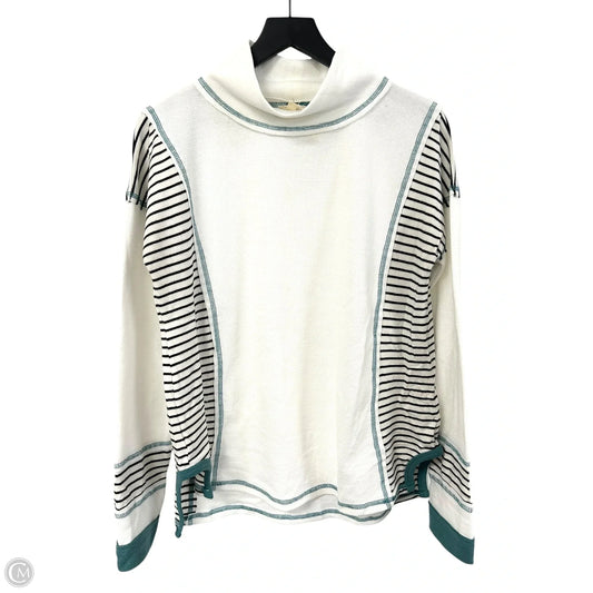 Top Long Sleeve By Hem & Thread In Blue & White, Size: L