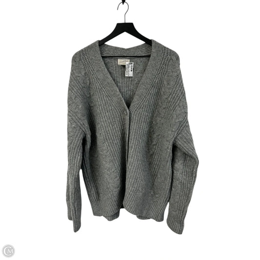 Sweater Cardigan By Universal Thread In Grey, Size: L