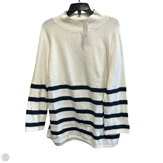 Sweater By Loft In Blue & White, Size: L