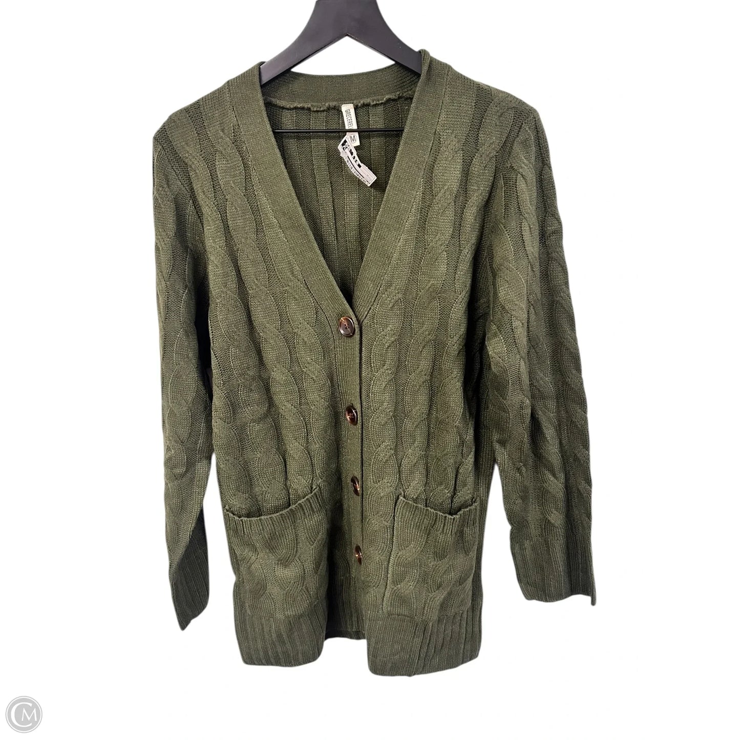 Sweater Cardigan By Cmf In Green, Size: M