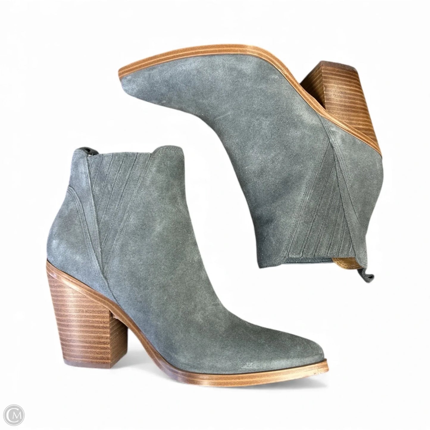 Boots Ankle Heels By Marc Fisher In Grey, Size: 9.5