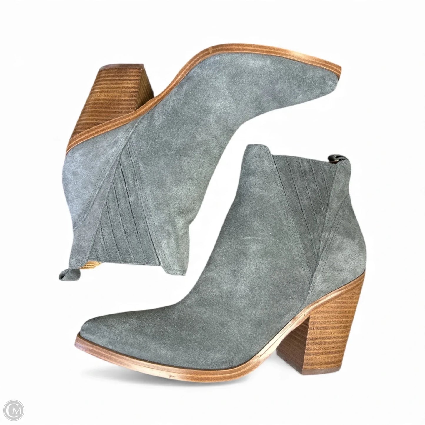 Boots Ankle Heels By Marc Fisher In Grey, Size: 9.5