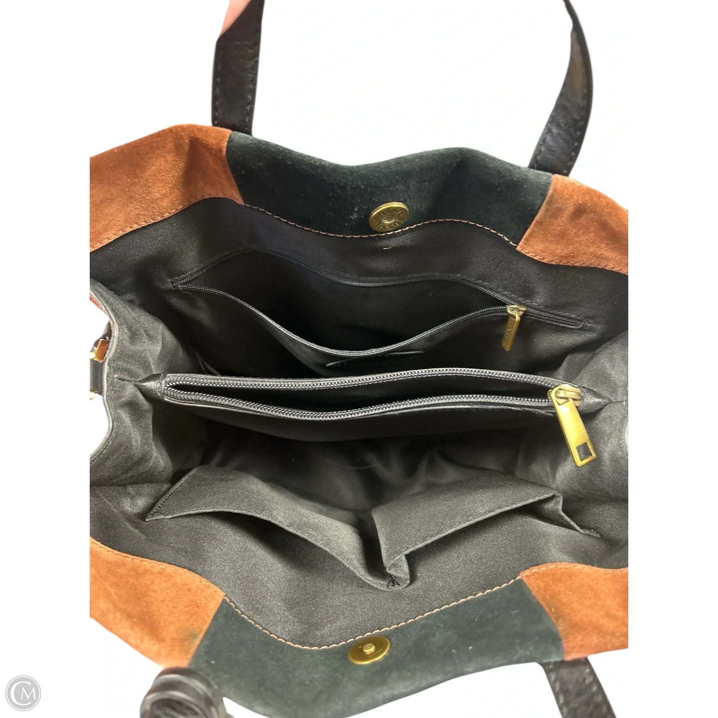 Handbag Leather By Fossil, Size: Medium