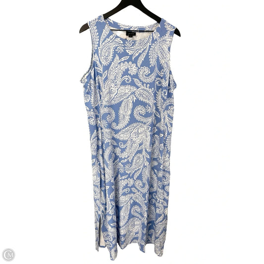 Dress Casual Maxi By J. Jill In Blue & White, Size: Xl