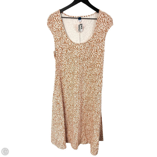 Dress Casual Maxi By Old Navy In Brown & White, Size: L