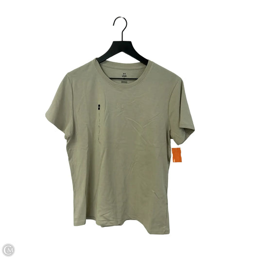 Athletic Top Short Sleeve By Under Armour In Tan, Size: L
