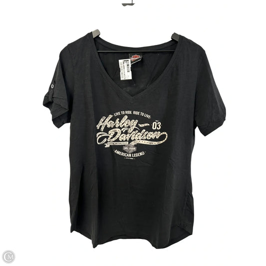Top Short Sleeve By Harley Davidson In Black, Size: Xl