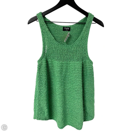 Top Sleeveless By Fate In Green, Size: M